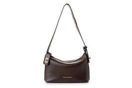 Vince Camuto Bolso Bandolera Chocolate Brown, 24x10x16cm, 100% Polipiel, Elegante y Versátil